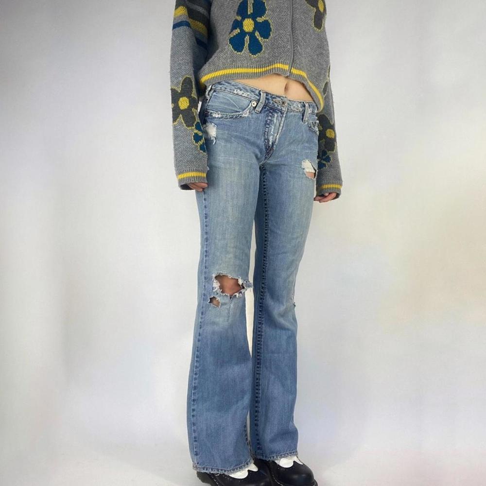 Y2k Distressed Flare Jeans